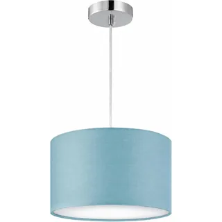 Zedelmaier Pendelleuchte Lampenschirm Hängelampe Stoff Blau Ø30cm E27x1/40w | Deckenlampe hängend boho Lampe für Wohnzimmer Schlafzimmer Esszimmer,Esstisch,Esszimmerlampe,lampe decke,ohne Leuchtmittel