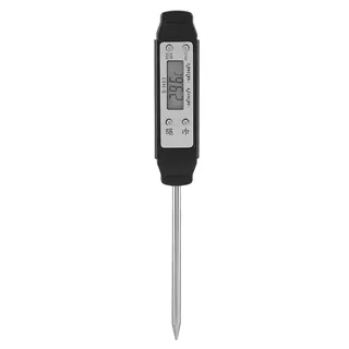 TOPINCN Fleischthermometer,1 Stück Timer, Digitales Lebensmittel-Thermometer, Küche, Kochen, Grillen, Fleisch, Sonde Schwarz