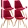 Esszimmerstuhl Linares Polyester/Samt rot 4er Set