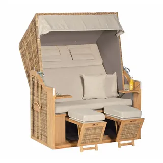 Sunny Smart Rustikal 34 Z XL Strandkorb Teak/Geflecht Natur