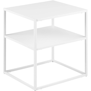 AC Design Furniture Nino Nachttisch mit Ablage, B: 45 x H: 50,5 x T: 40 cm, Weiß, Metall, 1 Stk