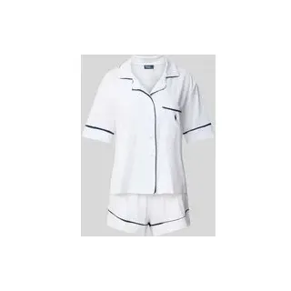 Pyjama mit Logo-Stitchings Modell 'POLO ESSENTIALS', Offwhite, XS