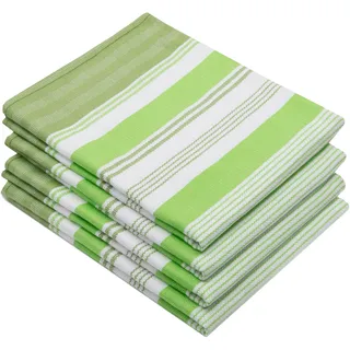 4er Set Geschirrtücher Baumwolle  50x70 cm grün-weiß