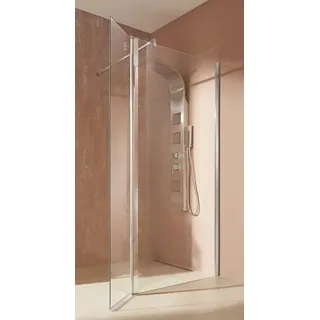 welltime Walk-in-Dusche Mailand, Einscheibensicherheitsglas, in 3 verschiedenen Breiten (90,100, 120cm), 6mm Sicherheitsglas silberfarben 90 cm x 190 cm
