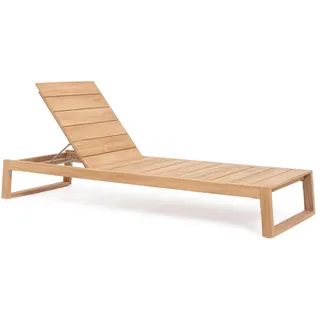 Gartenliege Jeremy aus Teakholz, modern skandinavisch, verstellbar, natur