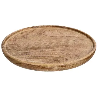 CEPEWA Dekoteller Dekoteller Ø30x2,5cm Mangoholz rund Dekoschale Naturprodukt rustikal Ø 30 cm