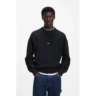 Strickpullover HUGO BLUE, Herren, Gr. XL, navy410, Strick, Obermaterial: 100% Baumwolle, unifarben, relaxed fit normal, Rundhals, Bündchen, Pullover Strickpullover, Relaxed Fit, Rundhalsausschnitt, softe Strickqualität