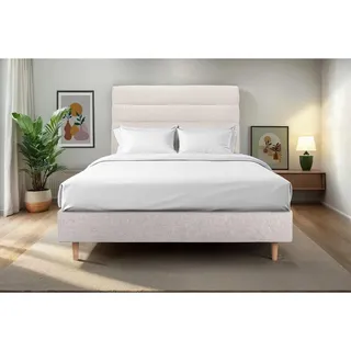 Sommeil de Plomb Kopfteil, Beige, Holz, Kiefer, vollmassiv, Uni, 2-Sitzer, Füllung: Komfortschaum, Rechteckig,Rechteckig, 140x120x10 cm, Schlafzimmer, Betten, Bett-Kopfteile