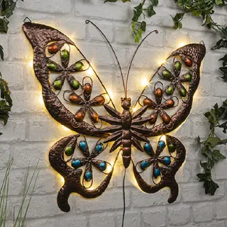 Hi Solar LED-Wanddeko SCHMETTERLING Kunststoff/Metall 1 St