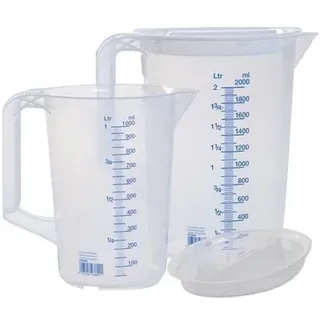 Hünersdorff Messkannenset 1x 1000,1x 2000ml PP transp.D151xH205mm Griff geschl.HÜNERSDORFF