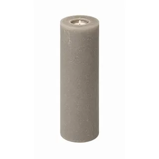 Kopschitz Kerzen Rustic-Kerze Rustic Kerzen Taupe 25 x 8 cm, mit Teelichteinsatz