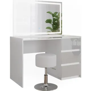 Vicco, Schminktisch, Marla mit LED-Spiegel und Hocker (120 x 60 x 78.60 cm)