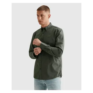 Langarmhemd PME LEGEND, Herren, Gr. XL, N-Gr, grün (urban chic), Web, Obermaterial: 97% Baumwolle, 3% Elasthan, regular fit hüftbedeckend, Manschette, Hemden, Button-down-Kragen