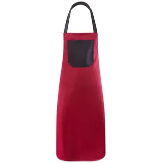 Clinotest Kochschürze 95 Grad waschbare, kochfeste Grillschürze für Männer und Frauen, (1-tlg), Profi Küchenschürze mit Brusttasche für Gastronomie, Küche, Grill rot