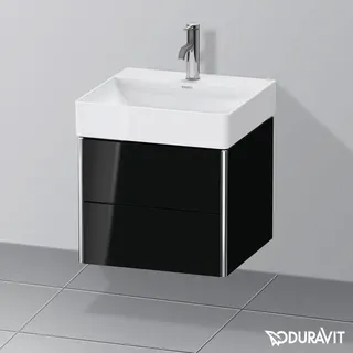 Duravit Waschtischunterschrank 2 Auszüge 48,4 x 39,7 cm Schwarz Hochglanz
