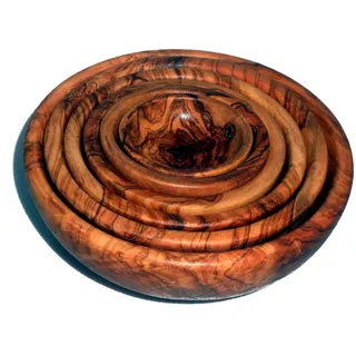 Olivenholz 6er Schüssel-Set Holzschalen Holzschüssel Servierschale Schälchen Schale