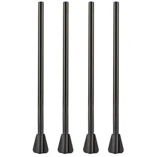 Hoshen 4-teiliges Set mit 22,9 cm Edelstahl-Strohhalmen, dicke Trinkhalme mit Spiralspitze, für Shakes, Smoothies, Getränke (schwarz)