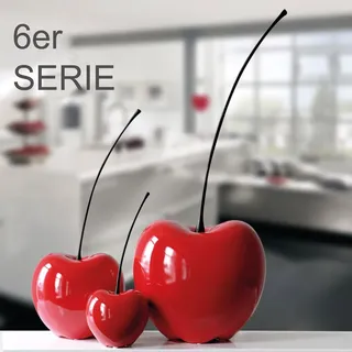Casablanca Gilde Dekoobjekt Kirsche, "Passion", Keramik, rot VE 2, B. 17 cm, H. 42 cm 36406 4001250364061 - Rot
