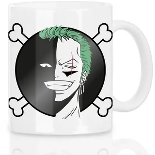 style3 Tasse, 1-tlg., Keramik, Zoro One Eye Tasse Kaffeebecher Tasse one piece ruffy strohhut piraten bunt|weiß