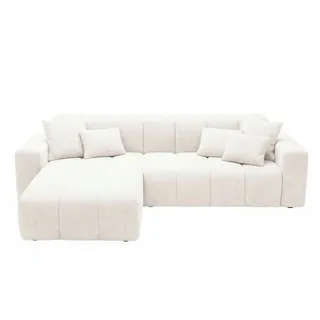 GRAINGOLD Ecksofa L-Form Sofa, Ecksofa, Wohnzimmer, Ecksofa - Eckcouch, Creme, Links) Nork - Moderne