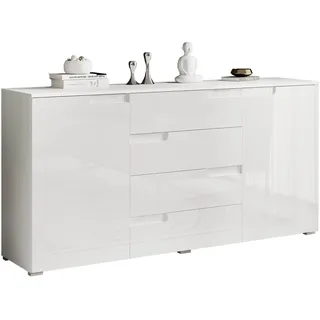 HBZ Sideboard 165 x 80 x 40 cm Weiß Hochglanz