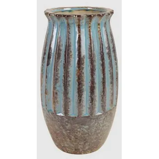 Chic Antique Dekovase Französische Vase Amphore aus Keramik Blau Landhausstil Glasiert, Auffallend schöne Farbe, Französischer Landhausstil mit Amphoren Form Ø 16 cm x 26 cm