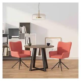 vidaXL Esszimmerstuhl drehbar Samt rosa 2er Set