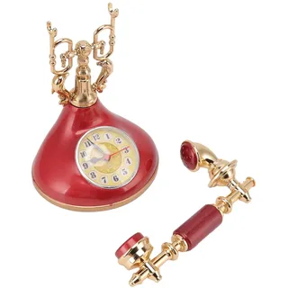 HERCHR Vintage-Telefonuhr, Einzigartiger, Eleganter Retro-Telefonwecker, Altmodisches Telefon-Tischuhr-Modell Für Zuhause, Café, Büro(YF020-3)
