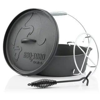 BBQ-Toro Grilltopf Dutch Oven DO12AX, 10,7 L Alpha Gusseisen Kochtopf, Gusstopf, Gusseisen (4-tlg) schwarz