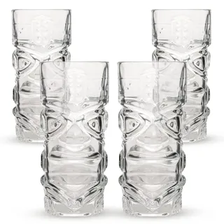 CKB LTD Tiki Bar Cocktailgläser, hohe Gläser, ideal für Hawaii-Party, Rumbasis, gemischte Cocktails, MAI Tai, Long Island Eistee oder Zombie-Cocktails, 450 ml, 4 Stück
