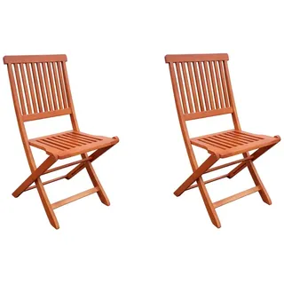 Garden Pleasure Klappstuhl (2 St), 2x Hochlehnerstuhlstühle Klappstuhl Klappstühle Holz Eukalyptus braun