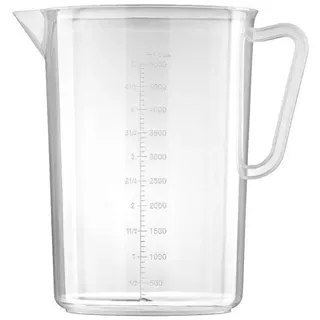 Forgast Polypropylen-Krug mit Messbecher, Leicht und bequem, Messung alle 100 ml, Fassungsvermögen 5 l, Höhe 27.5 cm, Durchmesser 20 cm, Measuring cups, Polypropylen Kanne mit Messbecher, Kitchenaid