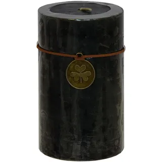 Stumpenkerze Trendkerze marmoriert durchgefärbt (70 x 130 mm, Schwarz)