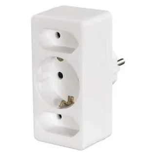 Hama 00108844 Multistecker, 3-fach, 2 Euro/1 Schutzkontakt-Kupplung, Weiß