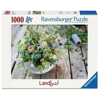 Ravensburger Landlust Puzzle 1000 Teile - Sommerlicher Wiesenstrauß mit Himmelblauem Südstern