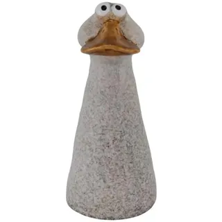 itsisa Zaunhocker Ente H: 21 cm aus Keramik - Zaun Deko Garten Teich, Tierfigur Pfostenhocker, Zaunfigur, Gartendeko, Zaunstecker