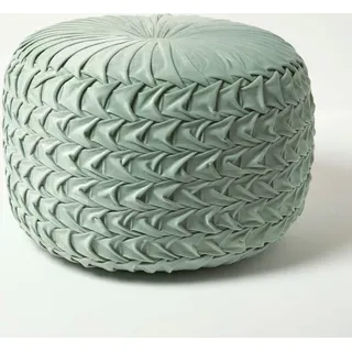 Homescapes Pouf Grace Samt 50 x 35 x 50 cm Mintgrün