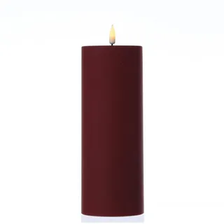 Deluxe Homeart LED-Kerze MIA für Deluxe für Außen flackernd H: 20cm D: 7,5cm dunkelrot outdoor rot