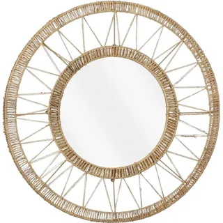 Mica Decorations Ludy Rattan Spiegel Wanddeko – Spiegel Rund – Wandspiegel Rund
