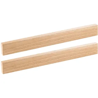 Rosenstein & Söhne Wandmagnete für Messer: 2er-Set durchgehende Magnet-Messerleisten, echtes Hevea-Holz, 45 cm (Magnet-Messer-Leiste, Magnetleiste Küchenmesser)