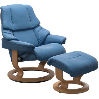 Relaxsessel STRESSLESS "Reno" Sessel Gr. Material Bezug, Material Gestell, Ausführung / Funktion, Maße B/H/T, blau (lazuli blue) Lesesessel und Relaxsessel