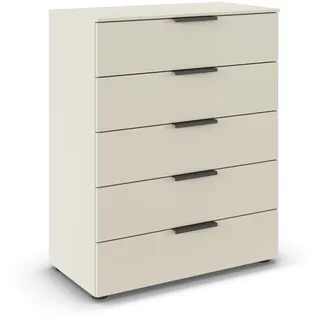 Rauch Möbel Flipp, Kommode für Schlafzimmer, Kinderzimmer, Wohnzimmer, Jugendzimmer, Flur, Garderobe, 5 Schubladen, mit Softclose Funktion, Farbe Beige, Breite 80 cm