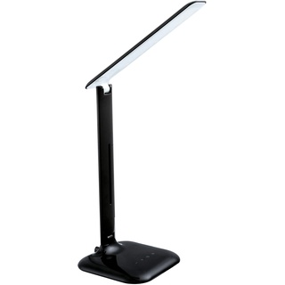 EGLO LED Tischlampe Caupo, 1 flammige Tischleuchte mit Touch, Farbtemperaturwechsel (warm, neutral, kalt), dimmbar, Schreibtischlampe aus hochwertigem Kunststoff und Stahl, Bürolampe in Schwarz