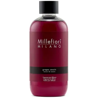 Millefiori Grape Cassis Nachfüllflasche 250 ml für Natural Raumduft Diffuser, Plastik, Violett, 6 x 5.5 x 13.7 cm, 7REMGC