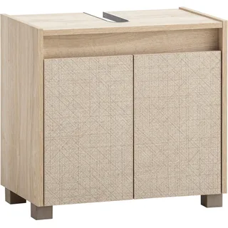 Schildmeyer Waschbeckenunterschrank Sander eiche, hell Nachbildung B/H/T: ca. 56,9x54,6x33 cm, - Eiche