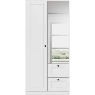OTTO home Kleiderschrank Mehrzweckschrank Aktenschrank Möbel Mietswohnung Schlafzimmer YLVA (Breiten: 90/135/180 cm, Höhe 197 cm) skandinavischer Style mit Rahmenfront und Knopfgriffen MADE IN GERMANY weiß 90 cm x 197 cm x 54 cm