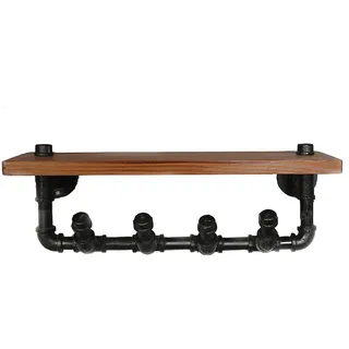 Vinbcorw Wandregal, Industrial Schweberegal, Vintage Standregal Leiterregal, Wandregal aus Metall Holz, für Schlafzimmer, Wohnzimmer, Küche und Flur,A2