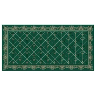 Bilderdepot24 Teppich Teppich Vinyl Flur Küche Muster Vintage funktional lang modern, Läufer - grün glatt, nass wischbar (Schmutz, Tierhaare) Saugroboter & Bodenheizung geeignet grün 140 cm x 70 cm