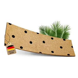 ElbFuchs Kokos Fußmatte 75x25cm mit Punkten I Extra langlebige & rutschfeste Kokosmatte I Für Innen & Überdachte Außenbereiche I Ideal als schmale Schmutzfang- und Eingangsmatte