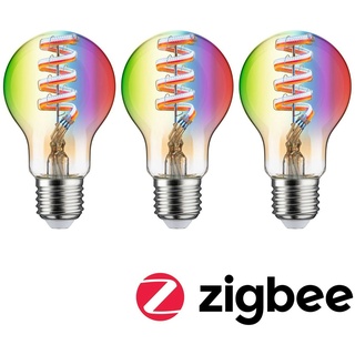Paulmann Filament 230V Smart Home Zigbee 3.0 LED Birne E27  3x470lm 3x6,3W RGBW+ dimmbar Gold 29163